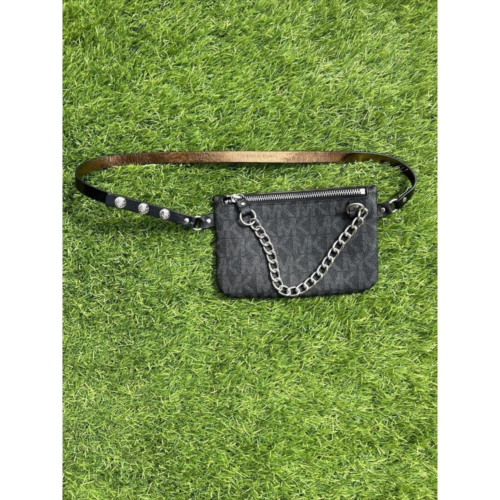 Michael Kors Fanny Pack Belt Bag MK Signature Logo Black